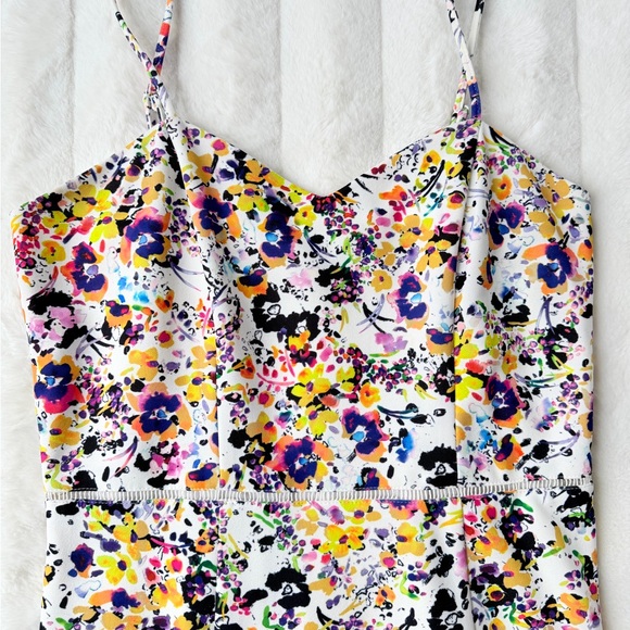 BETSEY JOHNSON Floral Mini Dress Ruffle Hem Fit & Flare - Picture 5 of 8